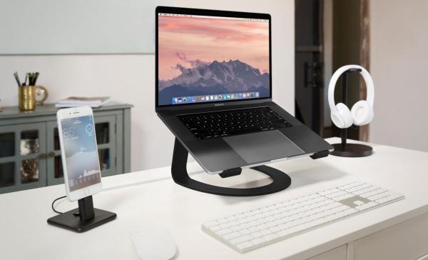 twelve south - Curve for MacBook (black),twelve,south,curve,for,macbook,(black)stand,em,aluminio,de,cor,preta,matte,para,colocar,o,macbook,ou,um,portatil,numa,posicao,mais,elevada,e,ergonomica,com,o,ecra,ao,nivel,do,olhos,recomendase,o,uso,d