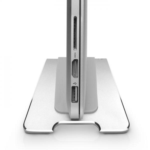 twelve south - BookArc for MacBook (silver)      ,twelve,south,bookarc,for,macbook,(silver),stand,em,aco,para,pousar,na,vertical,um,macbook,liberta,espaco,na,secretaria,usa,uma,fraccao,de,espaco,comparativamente,a,ter,o,portatil,pousado,normalmente,a