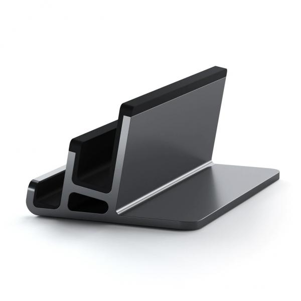 Satechi - Dual Vertical Laptop Stand,satechi,dual,vertical,laptop,standstand,para,arrumar,na,vertical,2,equipamentos,em,simultaneo,tablets,portateis,ou,ainda,smartphones,tem,partes,revestidas,a,silicone,nos,pontos,de,apoio,para,proteger,