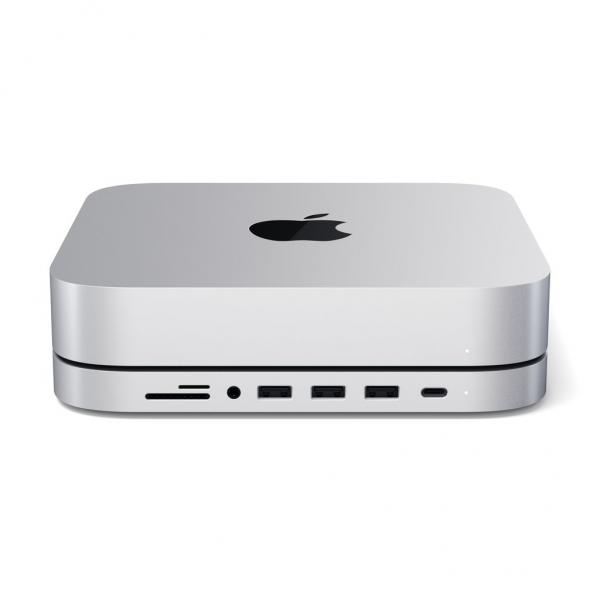 Satechi - Aluminum Stand & Hub for Mac Mini (silver),satechi,aluminum,stand,&,hub,for,mac,mini,(silver)stand,que,liga,por,porta,usbc,a,um,mac,mini,e,que,e,tambem,um,hub,proporciona,na,parte,frontal,1x,porta,usbc,3x,usb,1x,cartao,micro/sd,1x,35mm,minijac