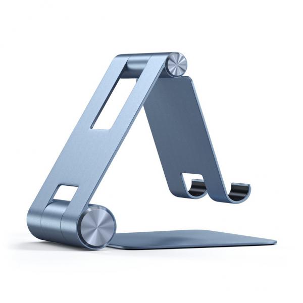 Satechi - R1 Mobile Foldable Stand (blue),satechi,r1,mobile,foldable,stand,(blue)stand,em,aluminio,para,tablets,e,outros,equipamentos,permite,diferentes,inclinacoes,dobra,e,fica,em,formato,plano,para,maior,portabilidade,a,parte,da,armacao,ond