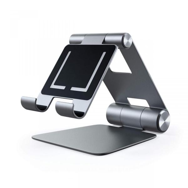 Satechi - R1 Mobile Foldable Stand (space grey),satechi,r1,mobile,foldable,stand,(space,grey)stand,em,aluminio,para,tablets,e,outros,equipamentos,permite,diferentes,inclinacoes,dobra,e,fica,em,formato,plano,para,maior,portabilidade,a,parte,da,armac