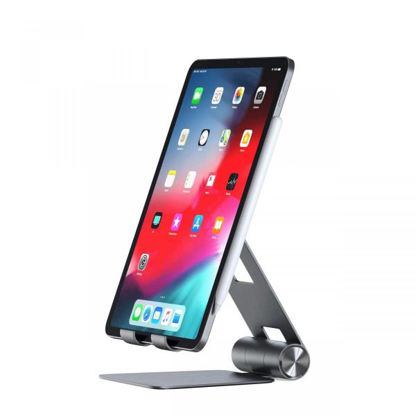 Satechi - R1 Mobile Foldable Stand (space grey),satechi,r1,mobile,foldable,stand,(space,grey)stand,em,aluminio,para,tablets,e,outros,equipamentos,permite,diferentes,inclinacoes,dobra,e,fica,em,formato,plano,para,maior,portabilidade,a,parte,da,armac