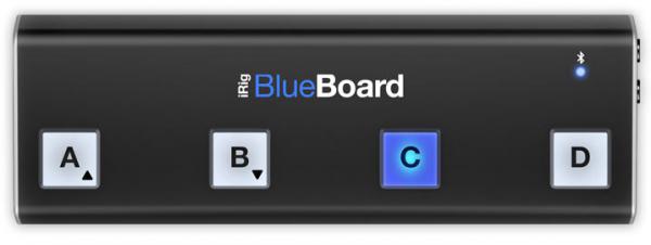 IK Multimedia - Pedaleira iRig BlueBoard       ,ik,multimedia,pedaleira,irig,blueboard,pedaleira,midi,sem,fios,(bluetooth),para,iphone,ipad,e,mac,com,4,pedais,programaveis,e,2,fichas,trs/midi,usa,4,baterias,aaa