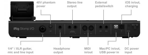 IK Multimedia - Pedaleira iRig Stomp I/O      ,ik,multimedia,pedaleira,irig,stomp,i/o,pedal,com,4,botoes,metalicos,cada,um,com,luzes,led,indicadoras,de,funcionamento,ligado,a,um,ipad,iphone,ou,mac/pc,permite,introduzir,efeitos,de,som,atraves,da,ap