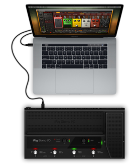 IK Multimedia - Pedaleira iRig Stomp I/O      ,ik,multimedia,pedaleira,irig,stomp,i/o,pedal,com,4,botoes,metalicos,cada,um,com,luzes,led,indicadoras,de,funcionamento,ligado,a,um,ipad,iphone,ou,mac/pc,permite,introduzir,efeitos,de,som,atraves,da,ap