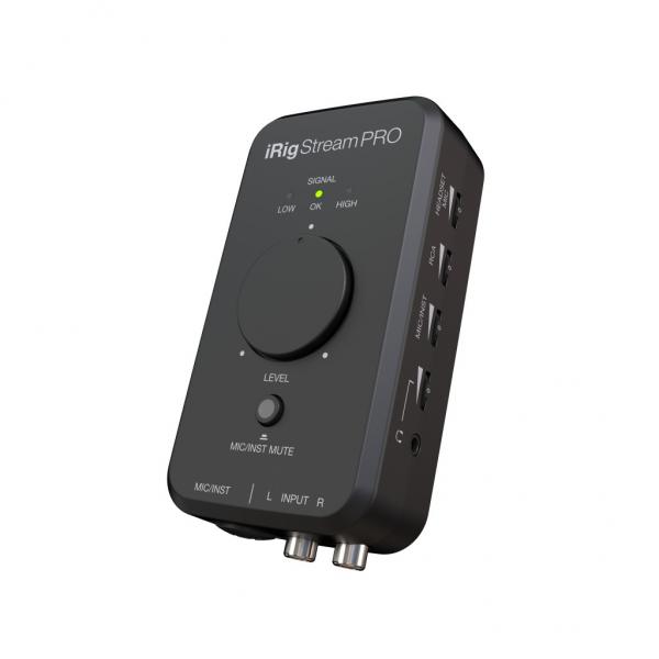 IK Multimedia - Interface iRig Stream Pro,ik,multimedia,interface,irig,stream,prointerface,para,fazer,streaming,de,audio,a,24,bits/96,khz,para,iphone,ipad,android,ou,mac/pc,tem,2,fichas,rca,input,minijack,1/8,para,headphones,xlr,para,microfon