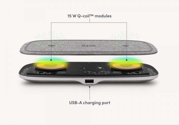 Moshi - Sette Q 15W Dual Wireless Charging Pad,moshi,sette,q,15w,dual,wireless,charging,padcarregador,wireless,qi,carrega,em,simultaneo,2,equipamentos,incluindo,telemoveis,qi,e,airpods,cada,um,ate,15w,requer,um,carregador,ac,de,45w,(15v/3a),com,po