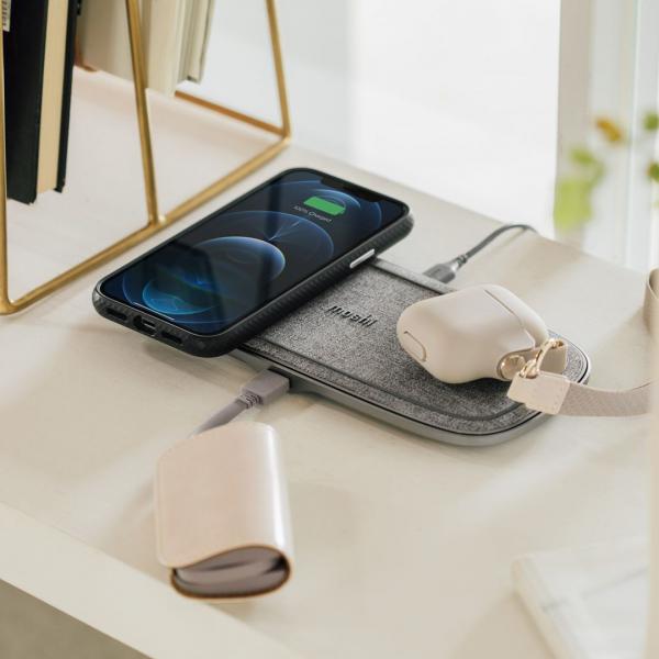 Moshi - Sette Q 15W Dual Wireless Charging Pad,moshi,sette,q,15w,dual,wireless,charging,padcarregador,wireless,qi,carrega,em,simultaneo,2,equipamentos,incluindo,telemoveis,qi,e,airpods,cada,um,ate,15w,requer,um,carregador,ac,de,45w,(15v/3a),com,po