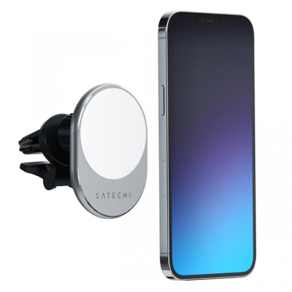 Satechi - Magnetic Wireless Car Charger (space grey),satechi,magnetic,wireless,car,charger,(space,grey)suporte,para,grelha,de,ventilacao,do,carro,com,carregador,qi,magnetico,de,7515w,incorporado,É,compativel,com,telemoveis,e,capas,magsafe,inclui,um,cab