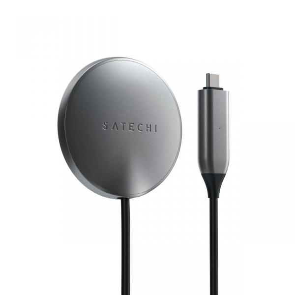 Satechi - USB-C Magnetic Wireless Charging Cable,satechi,usbc,magnetic,wireless,charging,cablecabo,usbc,com,um,disco,que,adere,magneticamente,ao,telemovel,carrega,de,maneira,wireless,qi,75w,um,iphone,ou,ate,15w,um,telemovel,android,se,usado,com,tele