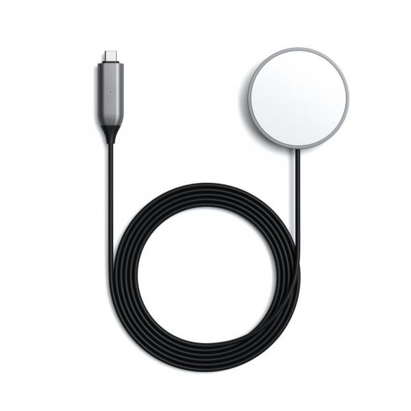 Satechi - USB-C Magnetic Wireless Charging Cable,satechi,usbc,magnetic,wireless,charging,cablecabo,usbc,com,um,disco,que,adere,magneticamente,ao,telemovel,carrega,de,maneira,wireless,qi,75w,um,iphone,ou,ate,15w,um,telemovel,android,se,usado,com,tele