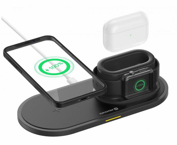 Swissten - Wireless Charger 3in1 (black)