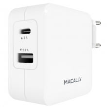 Macally - AC Charger 24W (USB + USB-C) w/ cable