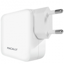 Macally - AC Charger 24W (USB + USB-C) w/ cable,macally,ac,charger,24w,(usb,+,usbc),w/,cable,carregador,ac,com,porta,usb,(5v/24a),e,porta,usbc,(5v/3a),proporciona,potência,na,porta,usbc,para,carregar,um,smartphone/tablet,com,porta,usbc,ate,15w,inc