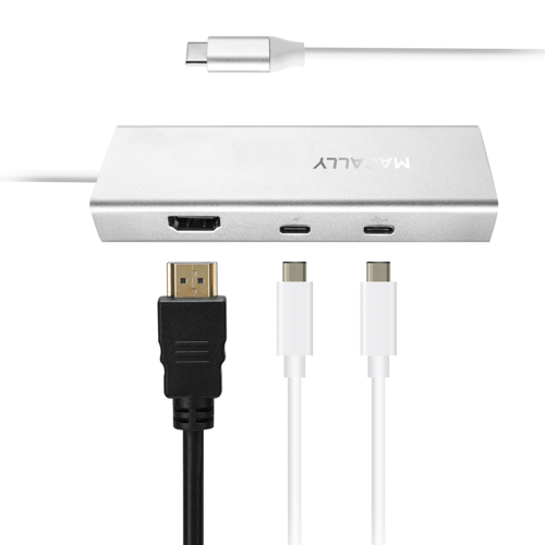 Macally - USB-C Mini Dock (USB-A/C, HDMI, Ethernet),macally,usbc,mini,dock,(usba/c,hdmi,ethernet),adaptador,que,liga,a,um,computador,com,porta,usbc,e,da,uma,porta,hdmi,uma,porta,ethernet,duas,portas,usba,e,duas,portas,usbc