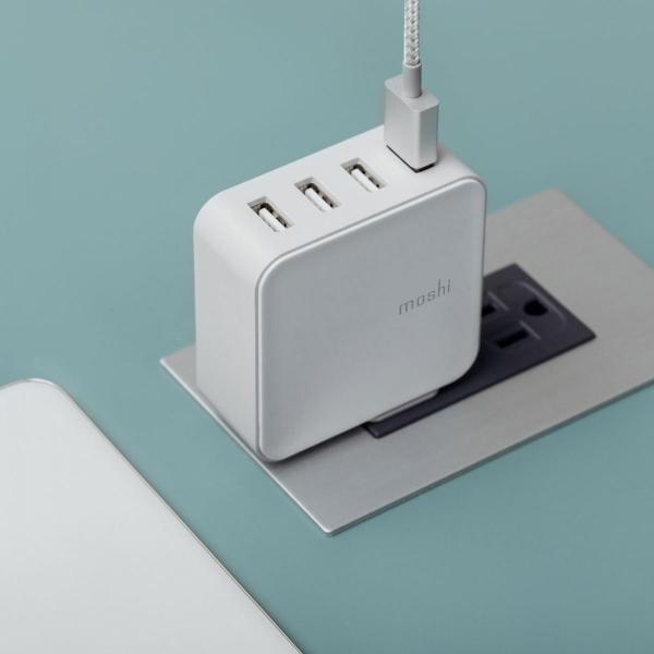 Moshi - ProGeo 4-Port USB Wall Charger (35W),moshi,progeo,4port,usb,wall,charger,(35w),carregador,ac,com,4,portas,usb,com,potência,ate,35w/7a,permite,carregar,4,equipamentos,usb,em,simultaneo,inclui,adaptadores,de,tomada,eu,e,uk