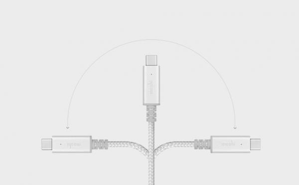 Moshi - Integra USB-C Charge cable w/ LED (2m - jet silver),moshi,integra,usbc,charge,cable,w/,led,(2m,jet,silver),cabo,usbc,para,usbc,com,luz,led,indicadora,de,carga,para,ligacao,de,equipamentos,com,porta,usbc,a,carregadores,ou,outros,equipamentos,com,porta,u