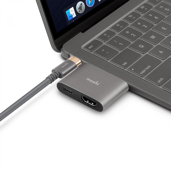 Moshi - USB-C to HDMI Adapter with Charging,moshi,usbc,to,hdmi,adapter,with,charging,adaptador,usbc,ultra,compacto,com,1,porta,hdmi,(4k@61hz,hdr,compativel,cor,11bit),e,1,porta,usbc,pd,ate,61w,permite,ligar,um,monitor,tv,ou,projector,na,porta,h