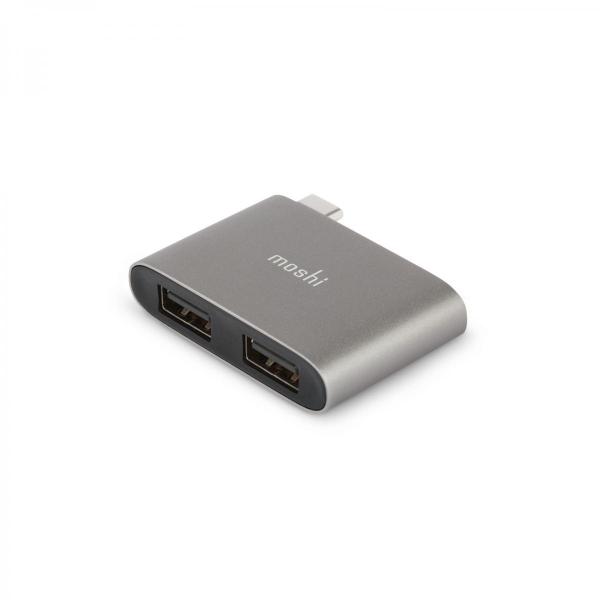 Moshi - USB-C to Dual USB-A adapter (titanium grey)