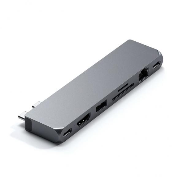 Satechi - Pro Hub Max (space grey),satechi,pro,hub,max,(space,grey),hub,que,encaixa,directamente,nas,2,portas,usbc,de,um,macbook,m1,e,tem,1x,usbc,pd,1x,hdmi,4k,1x,gigabit,ethernet,1x,usbc,data,1x,usb,leitor,micro,e,sd,card,1x,35mm,audi