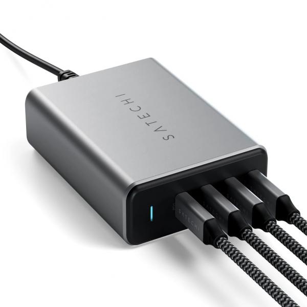 Satechi - 165W USB-C 4-Port PD Gan Charger (EU),satechi,165w,usbc,4port,pd,gan,charger,(eu),carregador,ac,com,4,portas,usbc,pd,gan,capaz,de,carregar,4,equipamentos,em,simultaneo,ate,um,total,de,165w,incluindo,iphone,ipad,macbooks,e,outros,carrega,1