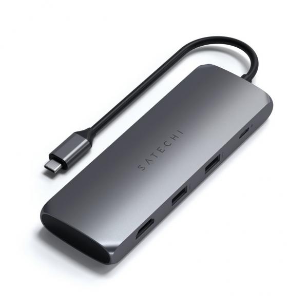 Satechi - USB-C Hybrid w/ SSD Enclosure adapter (space grey),satechi,usbc,hybrid,w/,ssd,enclosure,adapter,(space,grey),adaptador,com,ligacao,usbc,que,permite,colocar,no,seu,interior,um,disco,ssd,m2,sata,servindo,como,disco,externo,tem,ainda,portas,para,ligar,ac