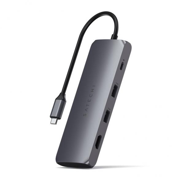 Satechi - USB-C Hybrid w/ SSD Enclosure adapter (space grey),satechi,usbc,hybrid,w/,ssd,enclosure,adapter,(space,grey),adaptador,com,ligacao,usbc,que,permite,colocar,no,seu,interior,um,disco,ssd,m2,sata,servindo,como,disco,externo,tem,ainda,portas,para,ligar,ac