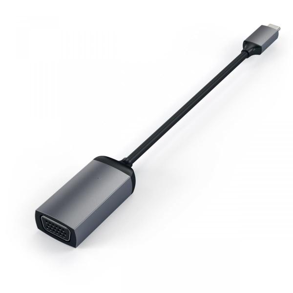 Satechi - USB-C to VGA adapter (space grey),satechi,usbc,to,vga,adapter,(space,grey),adaptador,usbc,vga,permite,ligar,monitores,e,outros,equipamentos,vga,a,computadores,com,porta,usbc