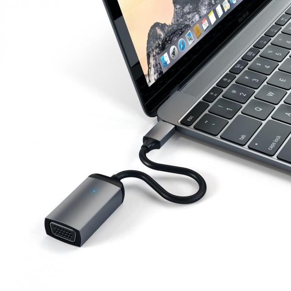 Satechi - USB-C to VGA adapter (space grey),satechi,usbc,to,vga,adapter,(space,grey),adaptador,usbc,vga,permite,ligar,monitores,e,outros,equipamentos,vga,a,computadores,com,porta,usbc