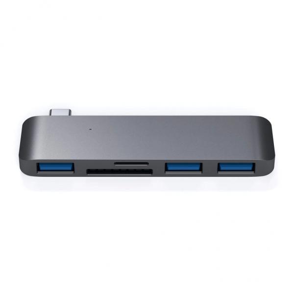 Satechi - USB-C Combo Hub for MacBook (space grey),satechi,usbc,combo,hub,for,macbook,(space,grey),hub,que,encaixa,directamente,na,porta,usbc,de,um,mac/pc,tem,3,portas,usb,31,1,slot,para,cartoes,sd,e,outro,para,micro,sd,(nao,se,pode,usar,ambos,os,cart