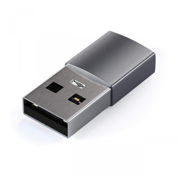 Satechi - USB-A to USB-C adapter (space grey),satechi,usba,to,usbc,adapter,(space,grey),adaptador,usb3,(m),para,usbc,(f),em,aluminio,permite,ligar,equipamentos,usbc,(incluindo,smartphones,e,tablets),a,computadores,com,porta,usb