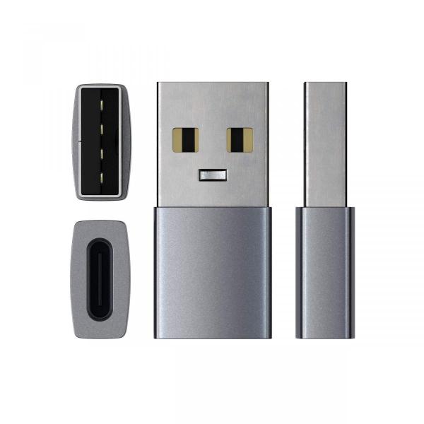 Satechi - USB-A to USB-C adapter (space grey),satechi,usba,to,usbc,adapter,(space,grey),adaptador,usb3,(m),para,usbc,(f),em,aluminio,permite,ligar,equipamentos,usbc,(incluindo,smartphones,e,tablets),a,computadores,com,porta,usb