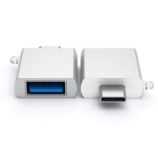 Satechi - USB-C to USB3 Adapter (silver)     ,satechi,usbc,to,usb3,adapter,(silver),adaptador,usbc,(m),para,usb3,(f),permite,ligar,perifericos,usb,a,computadores,com,porta,usbc