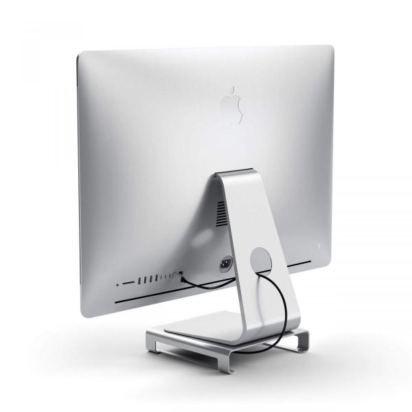 Satechi - Alum. Monitor Stand & Hub for iMac (silver),satechi,alum,monitor,stand,&,hub,for,imac,(silver),stand,em,aluminio,com,hub,integrado,liga,a,porta,usbc,de,um,imac,e,tem,as,seguintes,saidas,que,ficam,posicionadas,convenientemente,na,parte,frontal:,