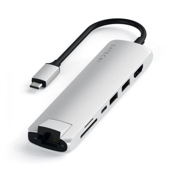 Satechi - USB-C Slim Multiport w/ Ethernet adpt (silver)