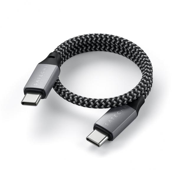 Satechi - USB-C to USB-C cable 25cm (space grey),satechi,usbc,to,usbc,cable,25cm,(space,grey),cabo,usbc,para,usbc,com,25,cm,de,comprimento,suporta,carregamento,ate,111w