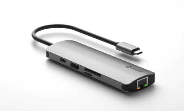 Swissten - USB-C Hub 8in1,swissten,usbc,hub,8in1,hub,em,aluminio,que,liga,por,porta,usbc,e,tem,8,portas:,usbc,pd,(nao,passa,dados),hdmi,4k,gigabit,ethernet,3x,usb3,1x,sd/micro,sd