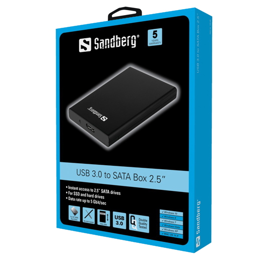 Sandberg - USB 3.0 to SATA Box 2.5',sandberg,usb,31,to,sata,box,25,caixa,com,ligacao,usb3,permite,a,instalacao,de,um,disco,sata,25,transformandoo,num,disco,externo