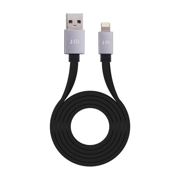 Just Mobile - AluCable Flat USB-Lightning (black/grey head)