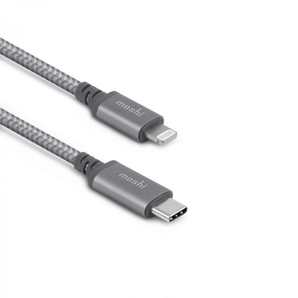 Moshi - Integra USB-C cable with lightning (titanium grey),moshi,integra,usbc,cable,with,lightning,(titanium,grey),cabo,que,liga,a,um,computador,usbc,e,permite,carregar/sincronizar,um,equipamento,com,ficha,lightning,(iphone,ipad),suporta,usbc,pd,e,dados,ate,4