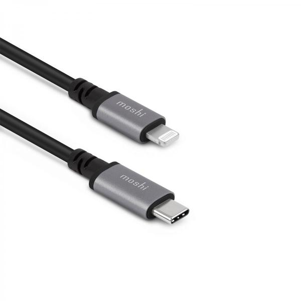 Moshi - USB-C to Lightning Cable 3m (black),moshi,usbc,to,lightning,cable,3m,(black),cabo,usbc,para,lightning,com,3,metros,de,comprimento,e,fita,velcro,e,arrumacao,suporta,carregamento,usb,pd,fast,charge,ate,61w,tem,pontas,em,aluminio,e,a,ultim