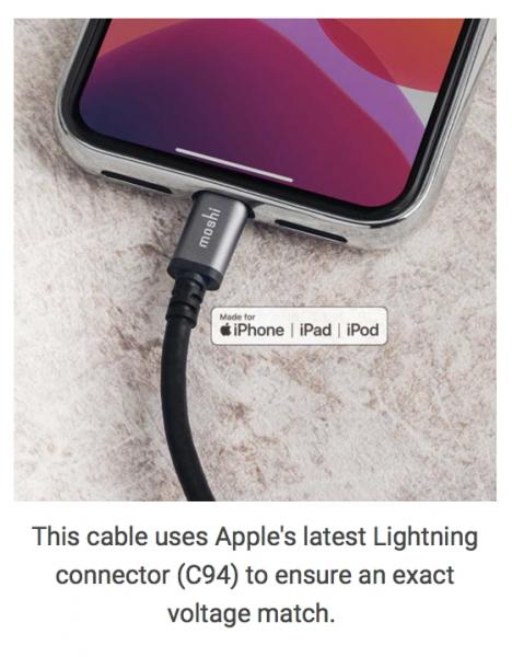 Moshi - USB-C to Lightning Cable 3m (black),moshi,usbc,to,lightning,cable,3m,(black),cabo,usbc,para,lightning,com,3,metros,de,comprimento,e,fita,velcro,e,arrumacao,suporta,carregamento,usb,pd,fast,charge,ate,61w,tem,pontas,em,aluminio,e,a,ultim