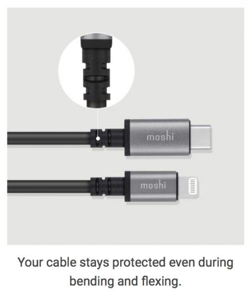 Moshi - USB-C to Lightning Cable 3m (black),moshi,usbc,to,lightning,cable,3m,(black),cabo,usbc,para,lightning,com,3,metros,de,comprimento,e,fita,velcro,e,arrumacao,suporta,carregamento,usb,pd,fast,charge,ate,61w,tem,pontas,em,aluminio,e,a,ultim