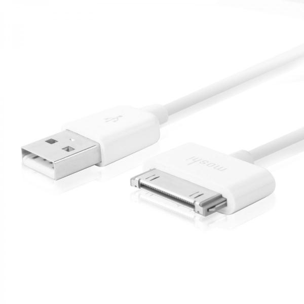 Moshi - USB to dock cable (white),moshi,usb,to,dock,cable,(white),cabo,docausb,para,ipod/iphone/ipad,de,cor,branca,e,comprimento,85,cm