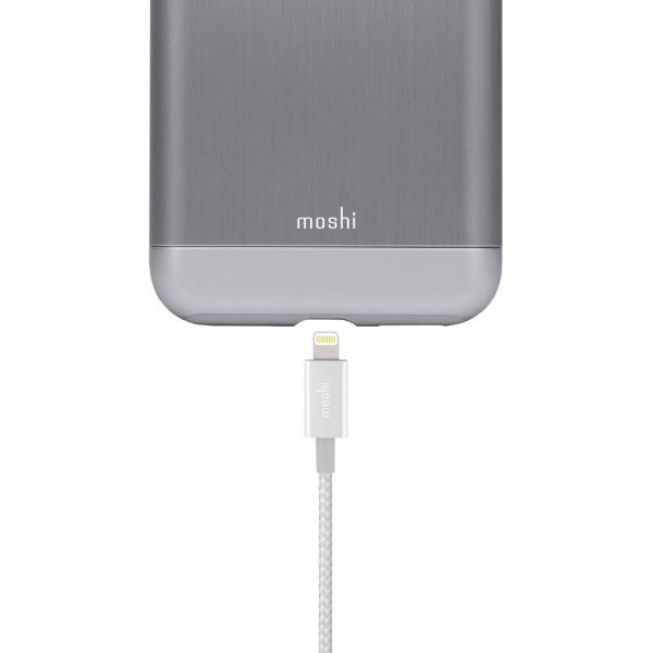 Moshi - Integra Lightning-USB cable (jet silver),moshi,integra,lightningusb,cable,(jet,silver),cabo,lightningusb,o,cabo,e,em,nylon,balistico,com,estrutura,interna,em,kevlar,para,maior,resistência,e,durabilidade,as,pontas,sao,em,aluminio,tem,12,metr