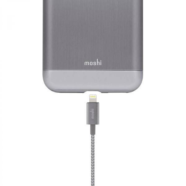 Moshi - Integra Lightning-USB cable (titanium grey),moshi,integra,lightningusb,cable,(titanium,grey),cabo,lightningusb,o,cabo,e,em,nylon,balistico,com,estrutura,interna,em,kevlar,para,maior,resistência,e,durabilidade,as,pontas,sao,em,aluminio,tem,12,m