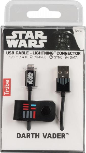 Tribe - Cabo USB-lightning Star Wars (darth vader)  ,tribe,cabo,usblightning,star,wars,(darth,vader),cabo,usblightning,de,12m,de,comprimento,e,acessorio,integrado,de,arrumacao