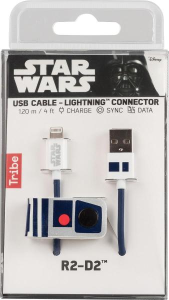 Tribe - Cabo USB-lightning Star Wars (R2-D2)   ,tribe,cabo,usblightning,star,wars,(r2d2),cabo,usblightning,de,12m,de,comprimento,e,acessorio,integrado,de,arrumacao