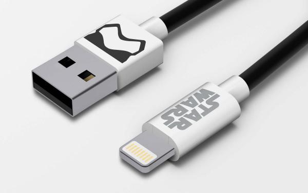 Tribe - Cabo USB-lightning Star Wars (stormtrooper) ,tribe,cabo,usblightning,star,wars,(stormtrooper),cabo,usblightning,de,12m,de,comprimento,e,acessorio,integrado,de,arrumacao